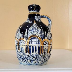 Tilso Vintage Colbalt Blue Gilded Musical Liquor Canister